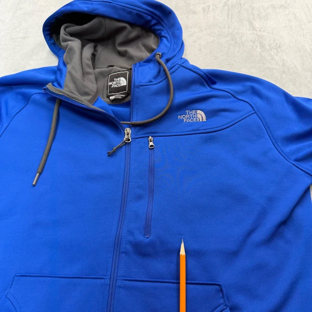 The North Face Hoodie Mens Large‎ Blue Full Zip Fleece Jacket T201